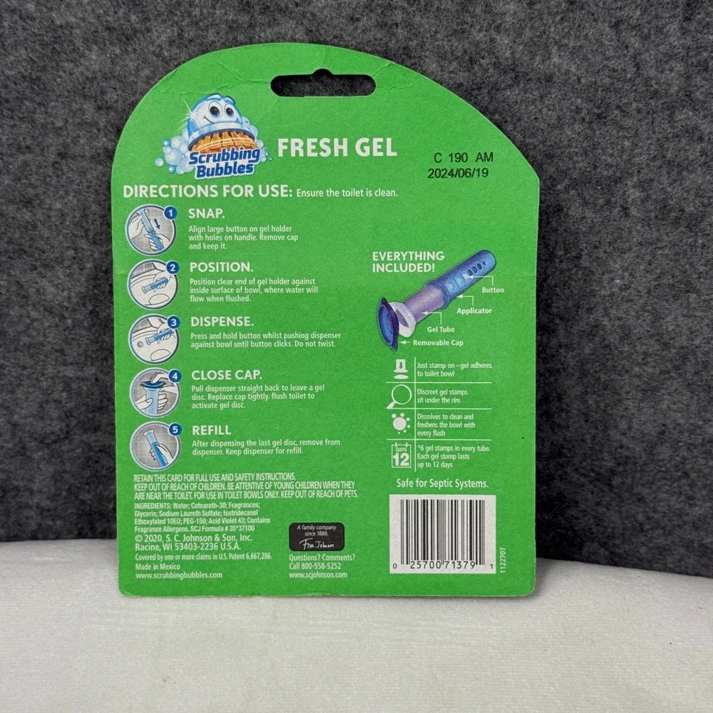 Scrubbing Bubbles Fresh Gel Toilet Cleaning‎ Stamp Starter Pack Lavender